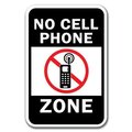 Signmission Safety Sign, 12 in Height, Aluminum, 18 in Length, No Cell Phone - No Cell A-1218 No Cell Phone - No Cell